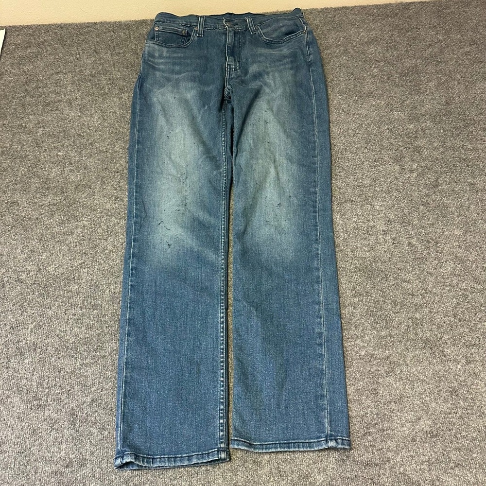 Levi's Jeans Mens Size 32x34 Blue 514 Straight Fit Denim Casual Stained